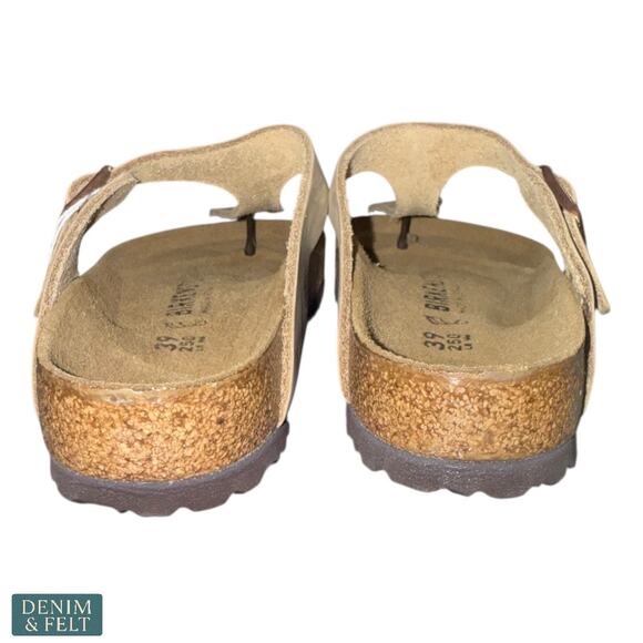 NEW Birkenstock Gizeh Oiled Leather Tobacco Brown Thong Sandal Womens 8 - Picture 11 of 16